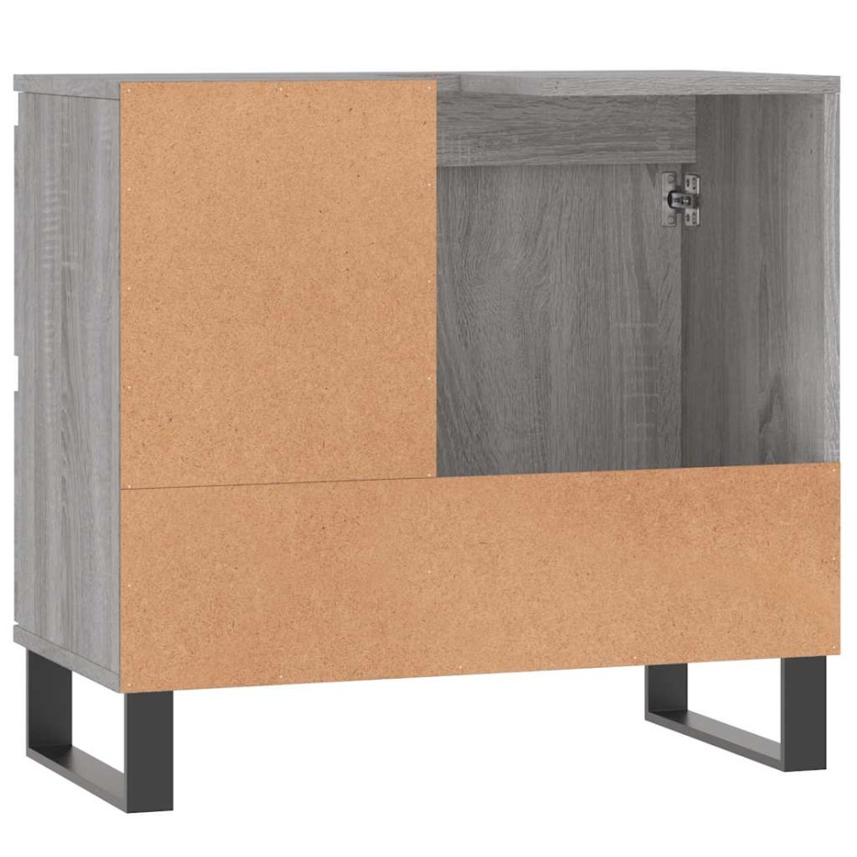Armario de baño madera contrachapada gris Sonoma 65x33x60