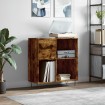 Mueble discos madera contrachapada roble ahumado 84,5x38x89 cm