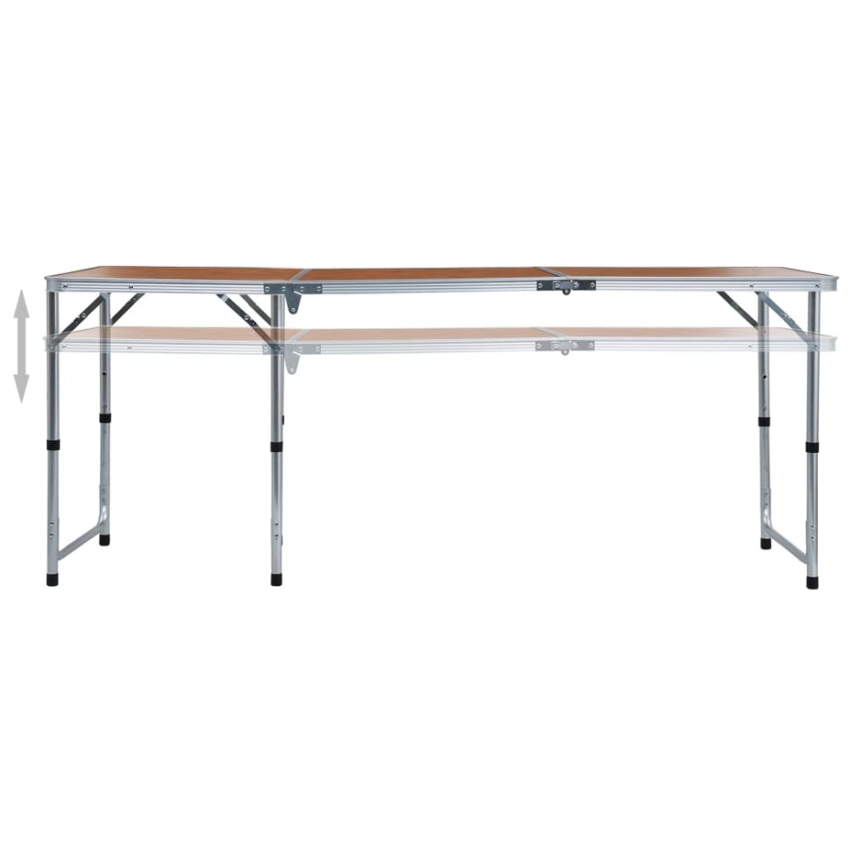 Mesa de camping plegable de aluminio 180x60