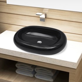 Lavabo de cerámica negro