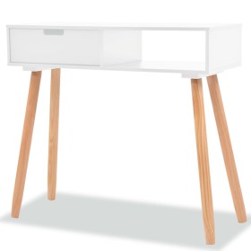 Mesa consola de madera maciza de pino blanca 80x30x72