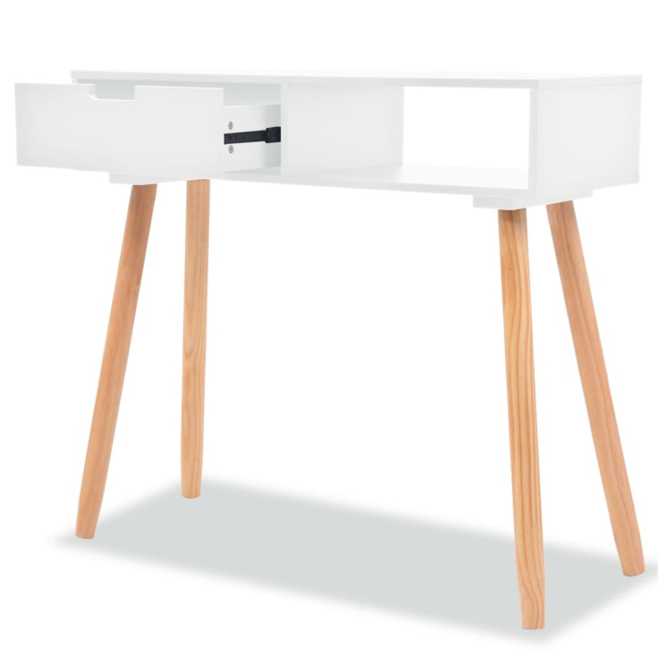 Mesa consola de madera maciza de pino blanca 80x30x72