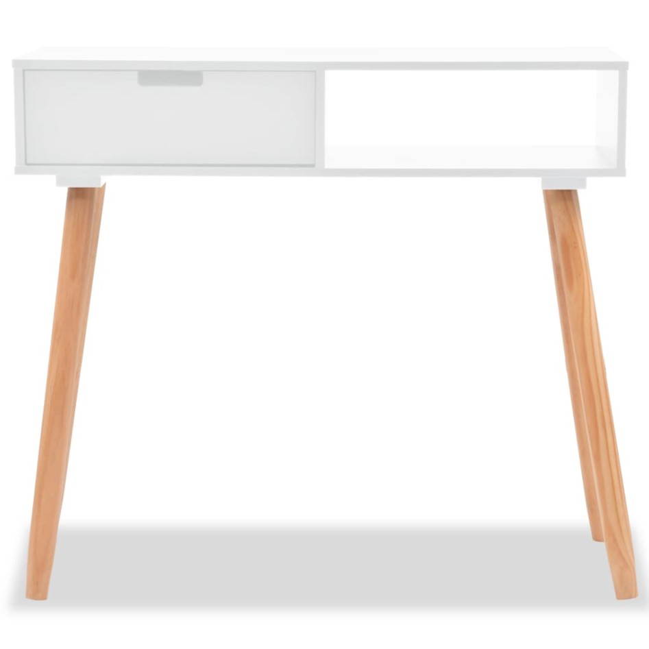 Mesa consola de madera maciza de pino blanca 80x30x72