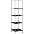 Estantería 5 niveles cristal templado negro 40x40x130