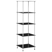 Estantería 5 niveles cristal templado negro 40x40x130 cm