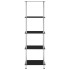 Estantería 5 niveles cristal templado negro 40x40x130