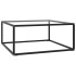 Mesa de centro negra con vidrio templado 80x80x35