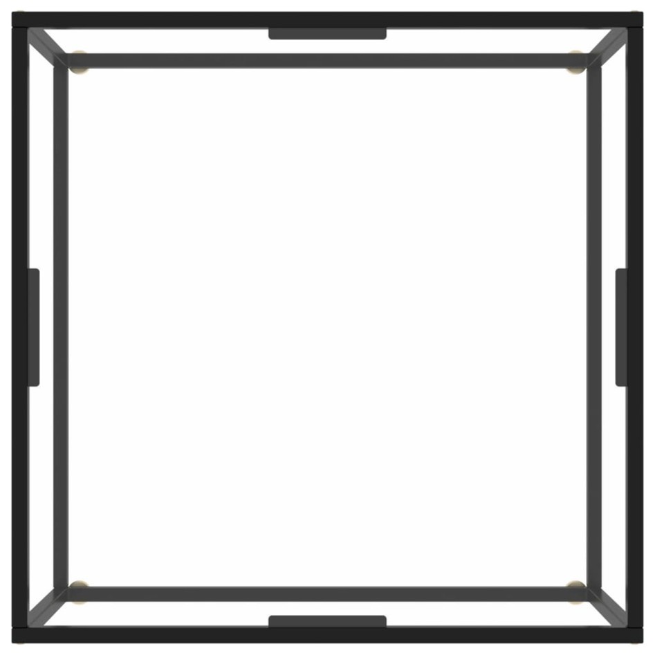 Mesa de centro negra con vidrio templado 80x80x35
