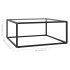 Mesa de centro negra con vidrio templado 80x80x35