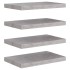 Estantes flotantes pared 4 uds MDF gris hormigón 50x23x3,8
