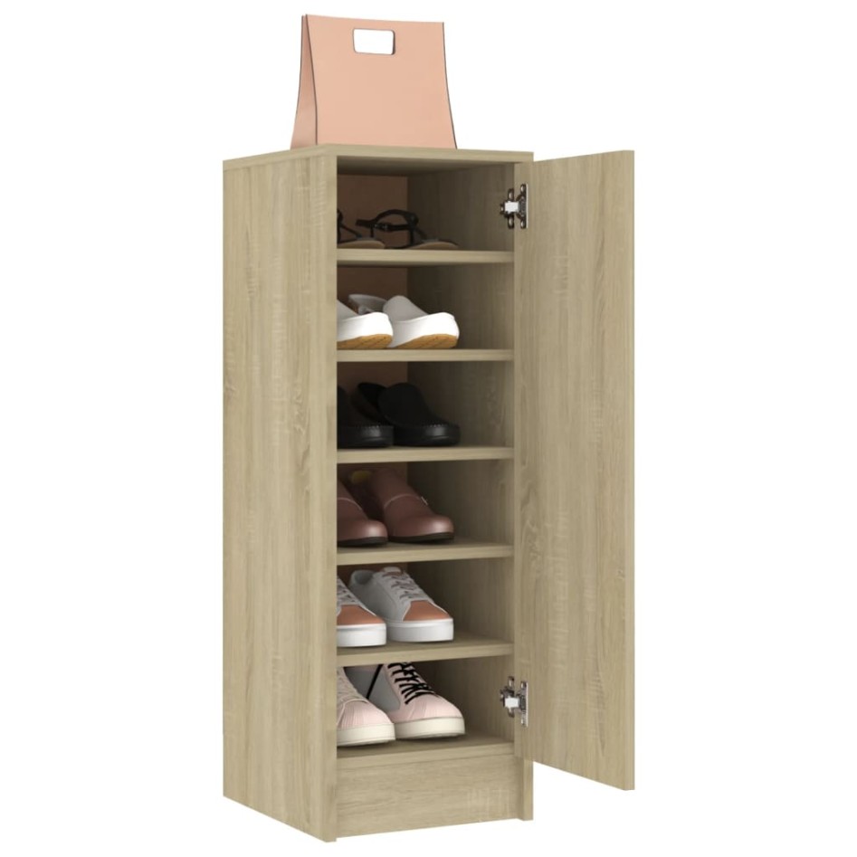 Mueble zapatero de aglomerado roble Sonoma 32x35x92