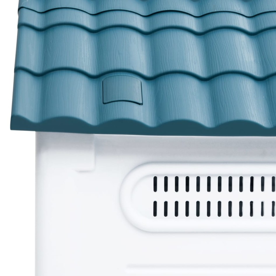 Caseta para perros polipropileno azul 57x68x66