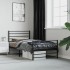 Estructura cama sin colchón con estribo metal negro 107x203