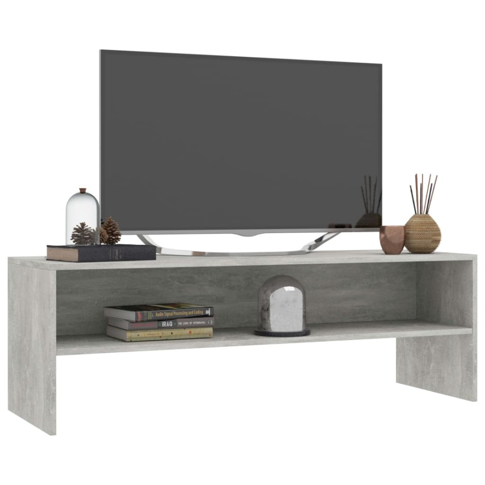 Mueble de TV madera contrachapada gris hormigón 120x40x40
