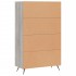 Aparador alto madera de ingeniería gris Sonoma 69,5x31x115