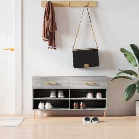 Banco zapatero madera de ingeniería gris Sonoma 102x35x55