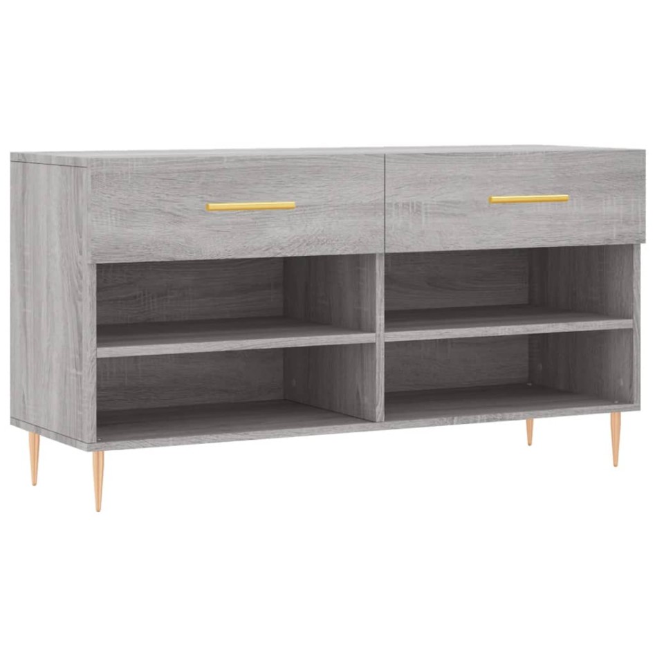 Banco zapatero madera de ingeniería gris Sonoma 102x35x55