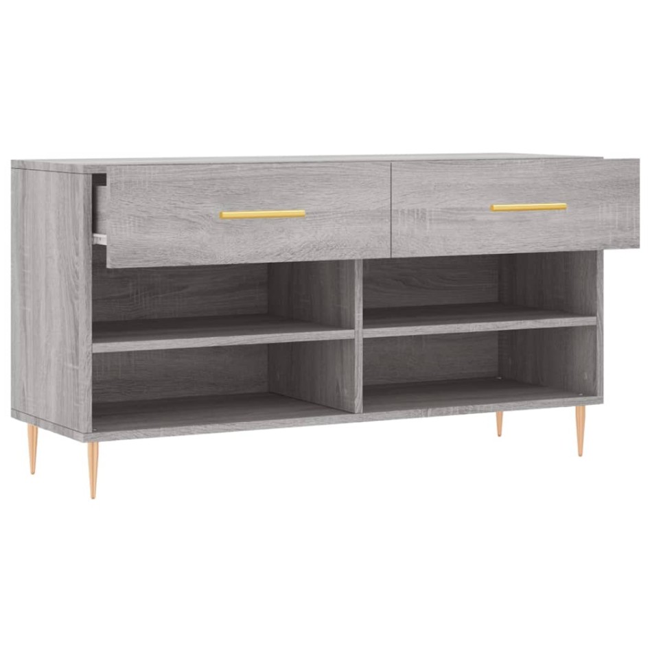 Banco zapatero madera de ingeniería gris Sonoma 102x35x55