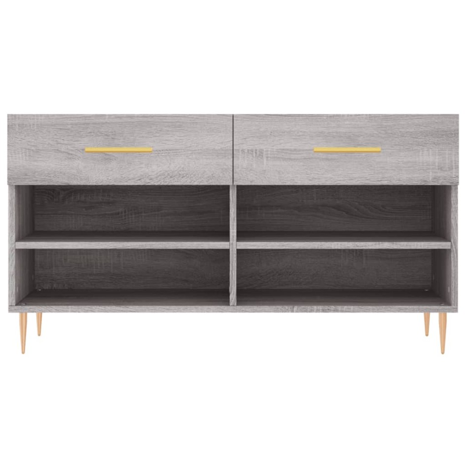 Banco zapatero madera de ingeniería gris Sonoma 102x35x55