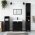 Armario de baño madera contrachapada negro 65x33x60