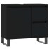 Armario de baño madera contrachapada negro 65x33x60