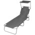 Tumbona plegable con toldo de acero