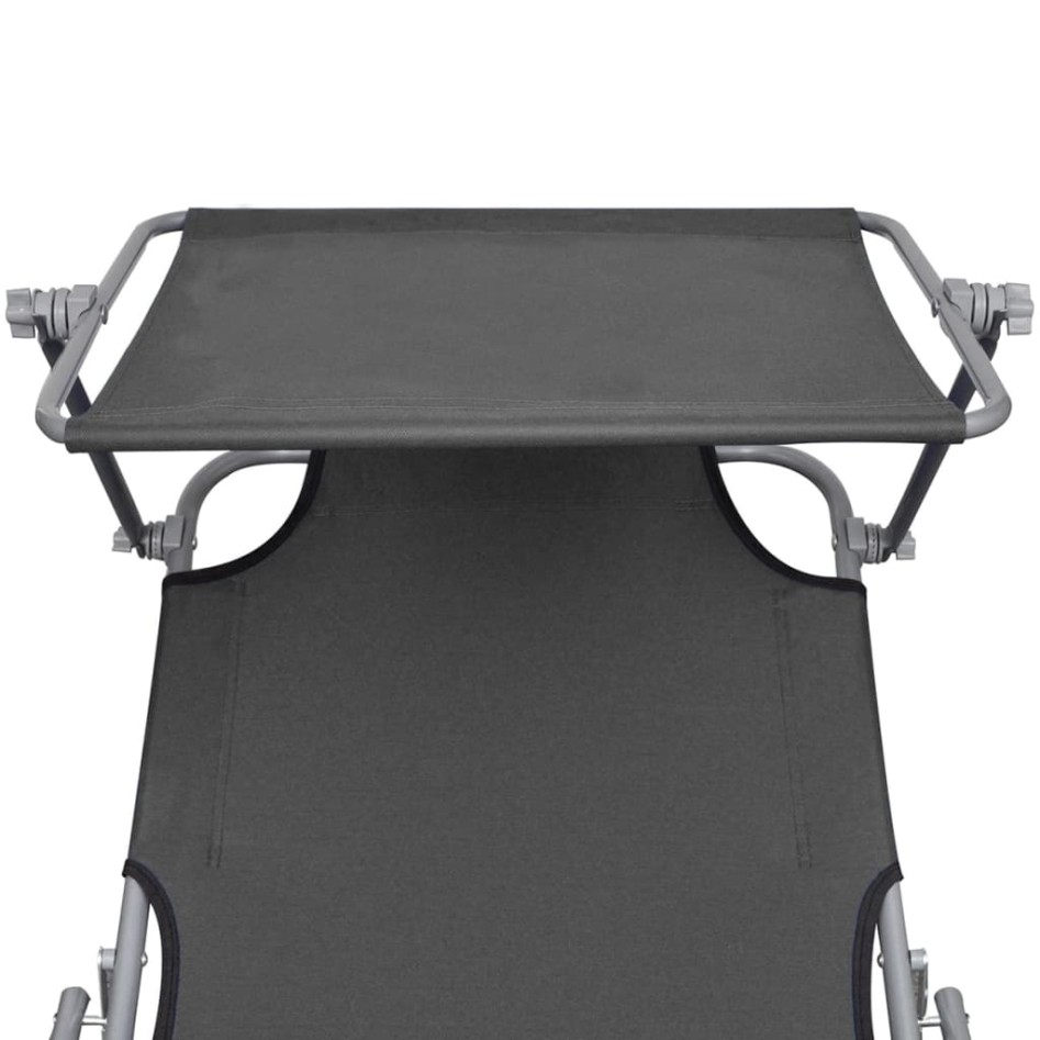 Tumbona plegable con toldo de acero