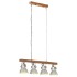 Lámpara de techo industrial madera de mango plateado