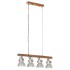 Lámpara de techo industrial madera de mango plateado