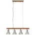 Lámpara de techo industrial madera de mango plateado