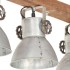 Lámpara de techo industrial madera de mango plateado