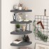 Estantes flotantes esquina 4 uds MDF gris brillo 35x35x3,8
