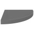 Estantes flotantes esquina 4 uds MDF gris brillo 35x35x3,8