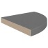 Estantes flotantes esquina 4 uds MDF gris brillo 35x35x3,8