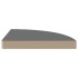 Estantes flotantes esquina 4 uds MDF gris brillo 35x35x3,8