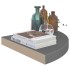 Estantes flotantes esquina 4 uds MDF gris brillo 35x35x3,8