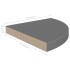 Estantes flotantes esquina 4 uds MDF gris brillo 35x35x3,8
