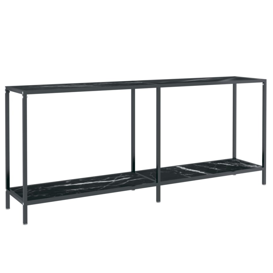 Mesa de consola vidrio templado negro 180x35x75,5