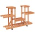 Soporte para flores con ruedas madera maciza abeto 110x25x78