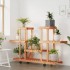Soporte para flores con ruedas madera maciza abeto 110x25x78