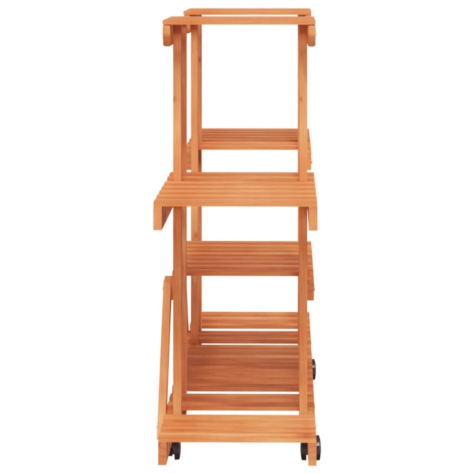 Soporte para flores con ruedas madera maciza abeto 110x25x78