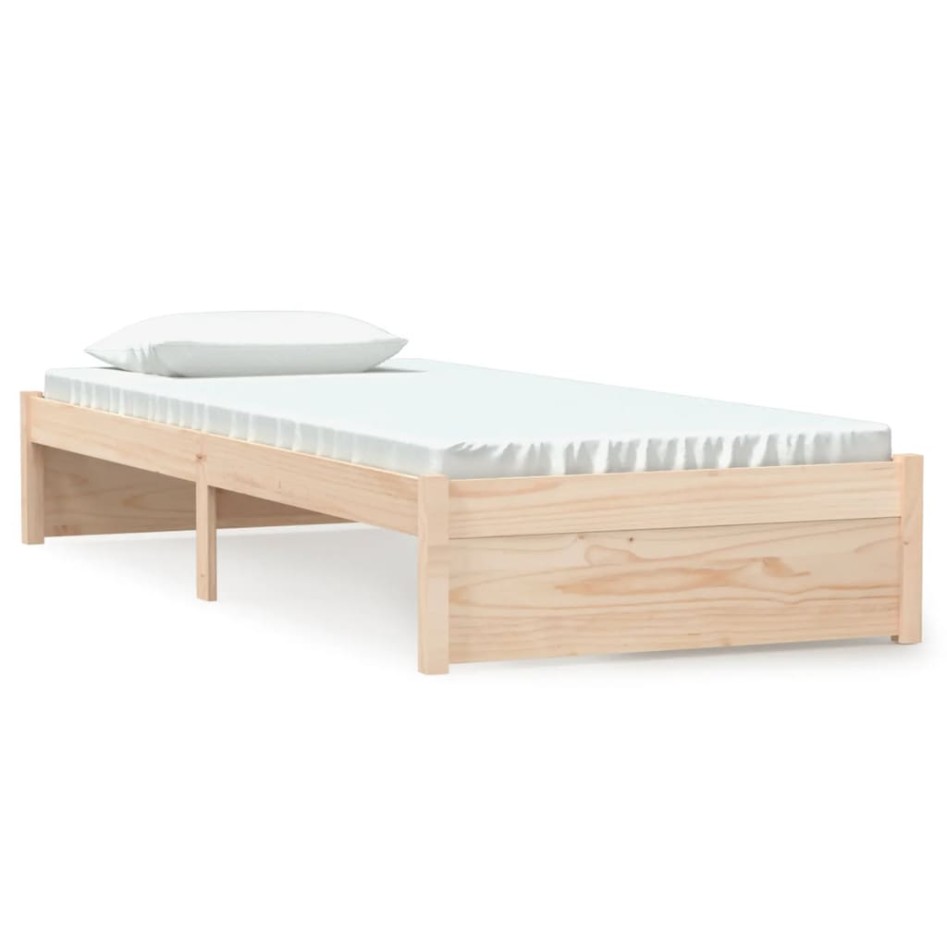 Estructura cama individual sin colchón madera maciza 75x190