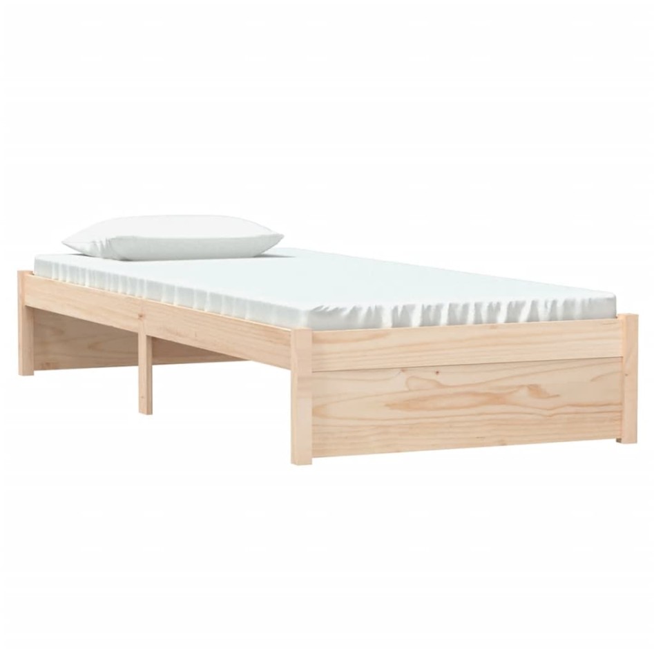 Estructura cama individual sin colchón madera maciza 75x190