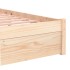 Estructura cama individual sin colchón madera maciza 75x190