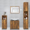 Armario baño madera contrachapada roble ahumado 30x30x183,5cm