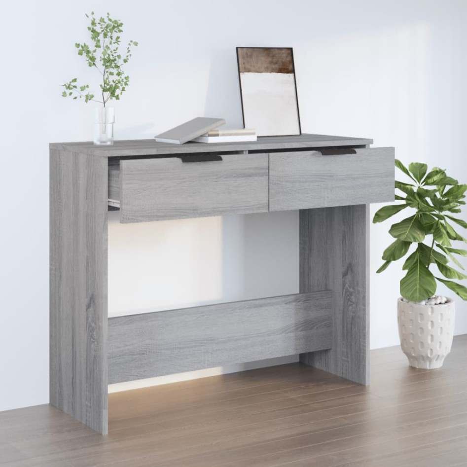 Mesa consola madera contrachapada gris Sonoma 90x36x75