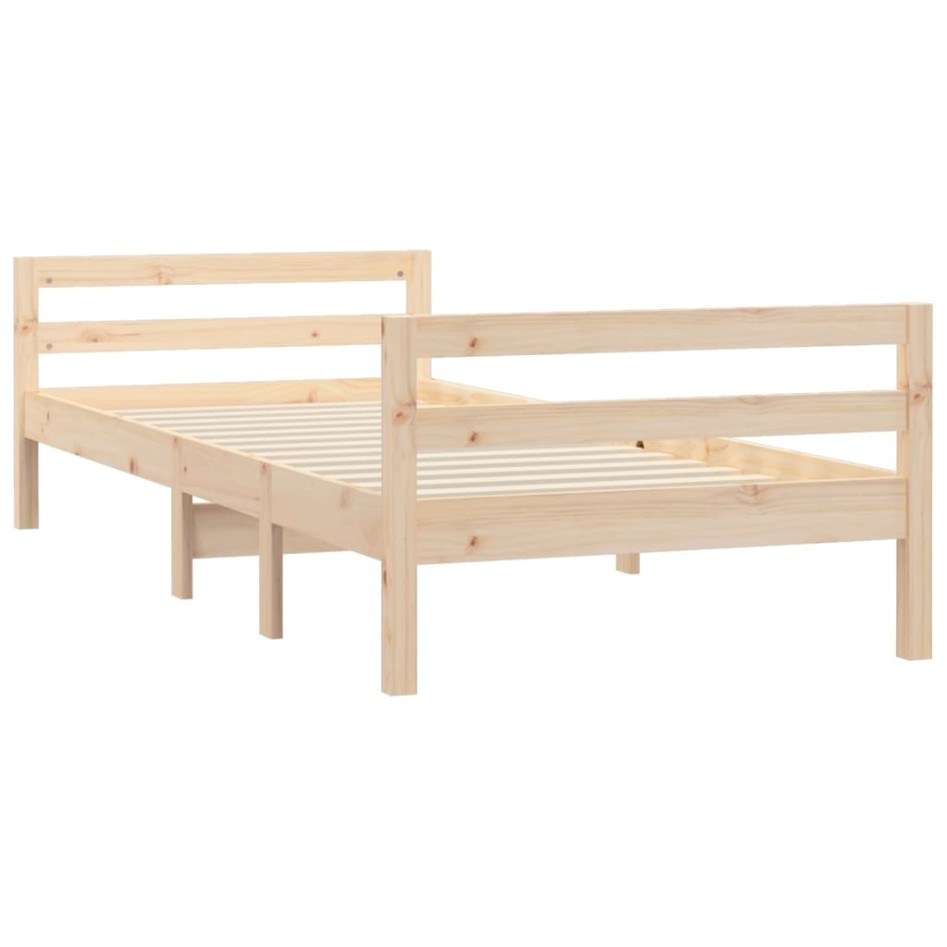 Estructura de cama sin colchón madera maciza pino 75x190