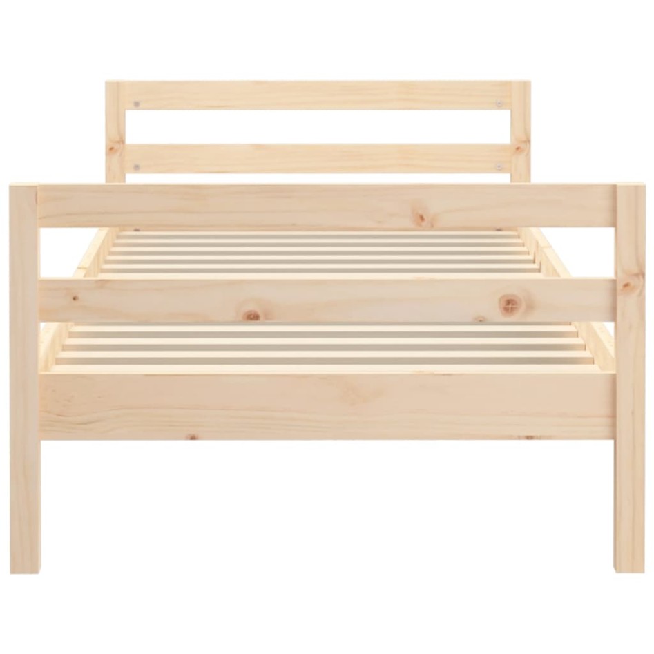 Estructura de cama sin colchón madera maciza pino 75x190