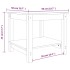 Mesa de centro de madera maciza de pino blanca 50x50x45