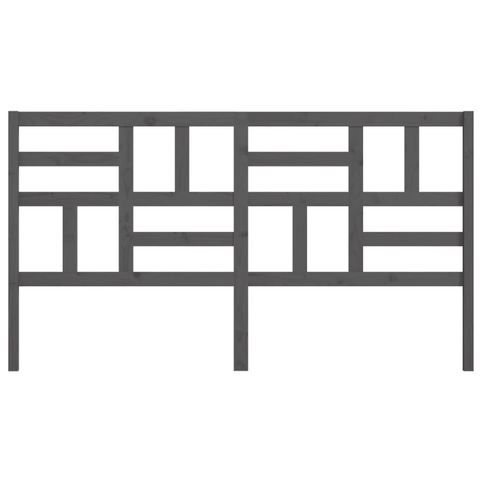 Cabecero de cama madera maciza de pino gris 206x4x104